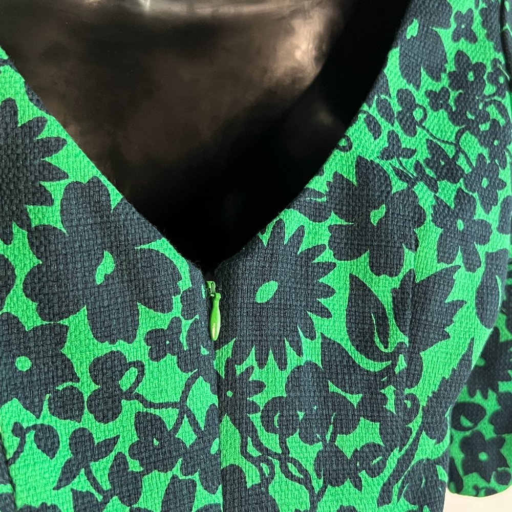 Boden Fleur Fitted Top -1/2 sleeve, sz 2, Highland Green with Shadow Floral -EUC - Picture 7 of 11